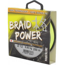 TRESSE POWERLINE BRAID POWER 250M JAUNE