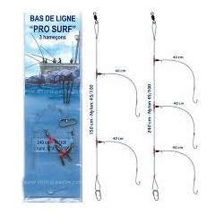 BAS DE LIGNE PRO SURF CASTING 2 HAMECONS N°4 - Fish In Golfe